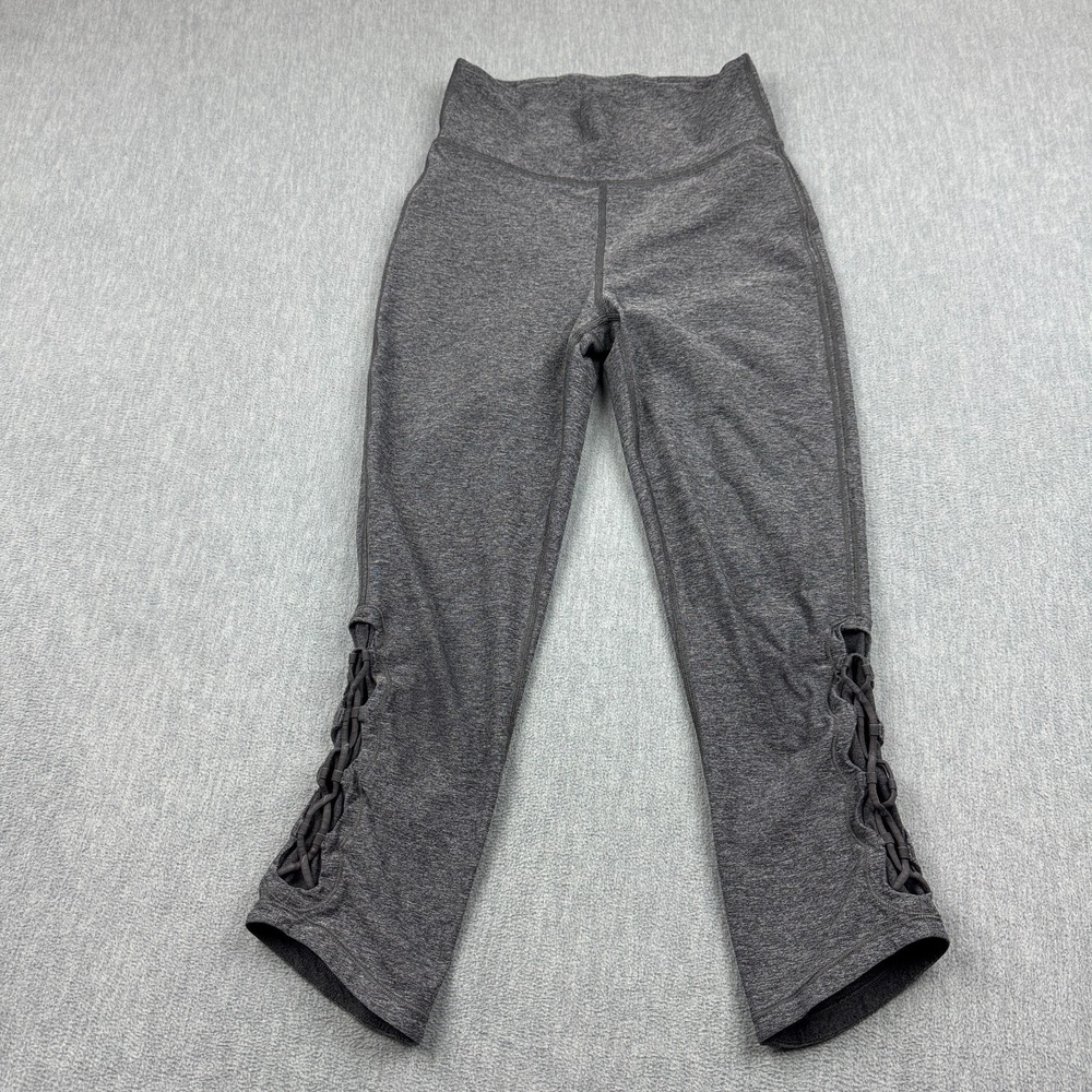 Lululemon Leggings Women 6 Heathered Gray Tied To It Crop 22" Pants Yoga Gym‎